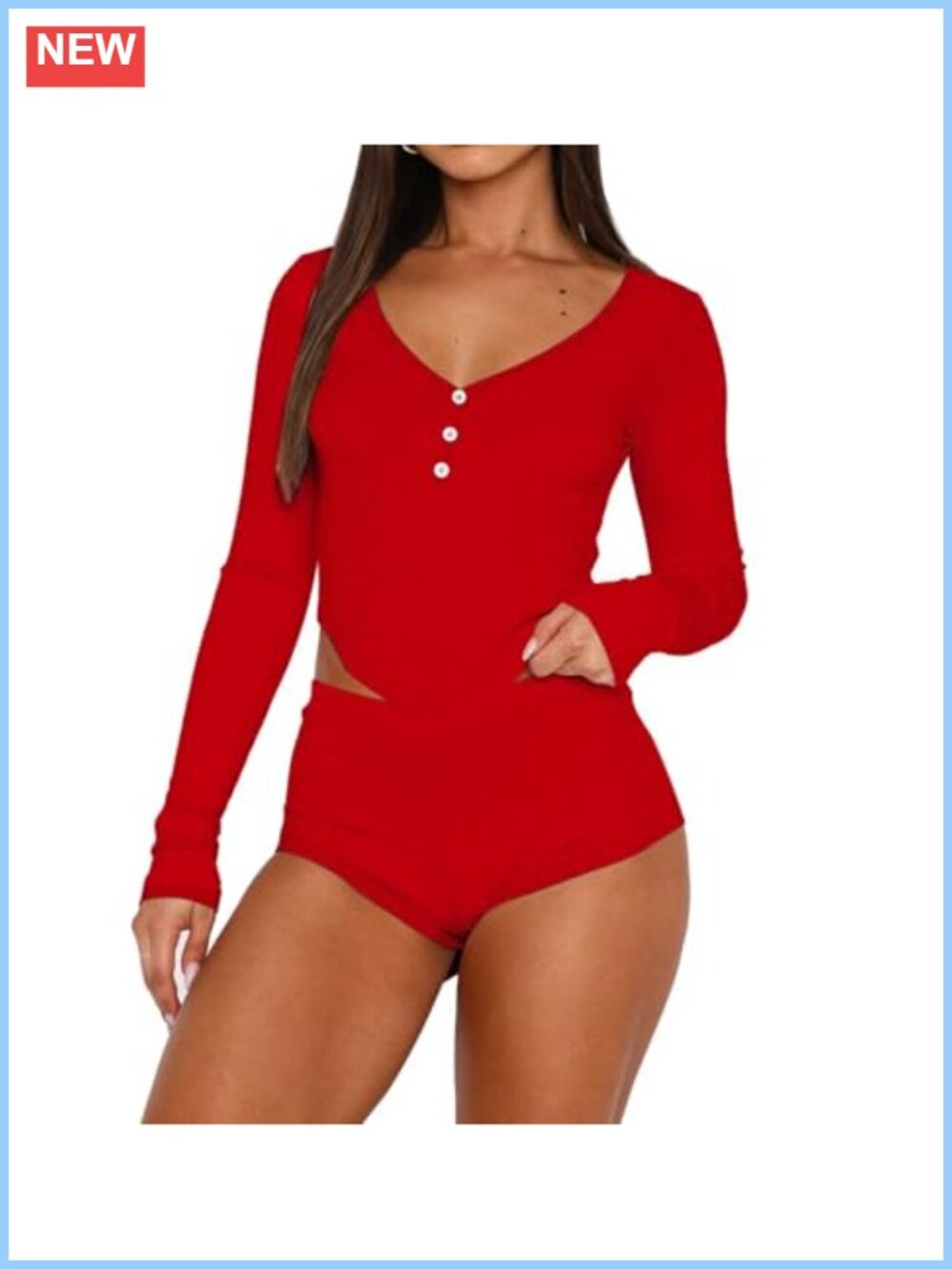 Ribbed Knit Pajama Set Long Sleeve Crop Top Shorts Lounge 2 Piece